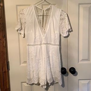White, lace romper